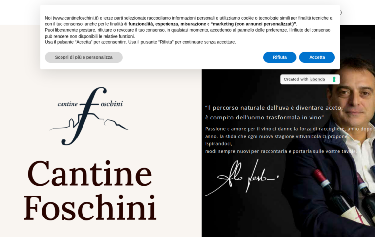 Il sito di Cantine Foschini